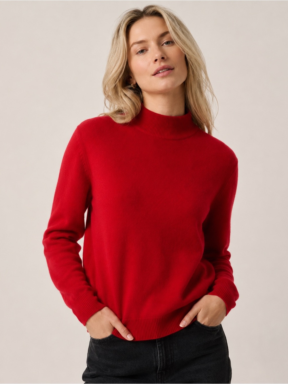 Charter Club Red Mock Neck Sweater